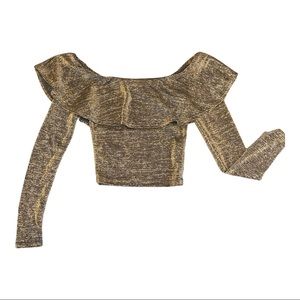 Sparkly off the shoulder top